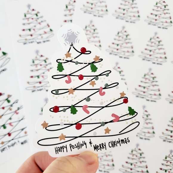 LB049 STICKERS Merry Poshmas Custom Poshmark Holiday Stickers Perosnalizable - Picture 8 of 8